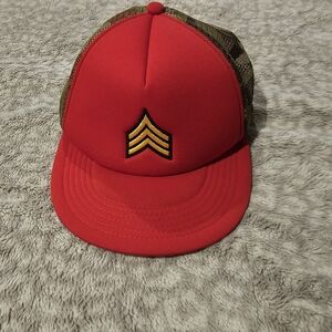 Forever 21 Red and Camouflage Trucker Hat